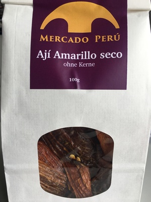 Aji Amarillo/Mirasol sin Pepas seco / Aji Amarillo ohne Kerne (getrocknet) -Mercado Perú, 100g