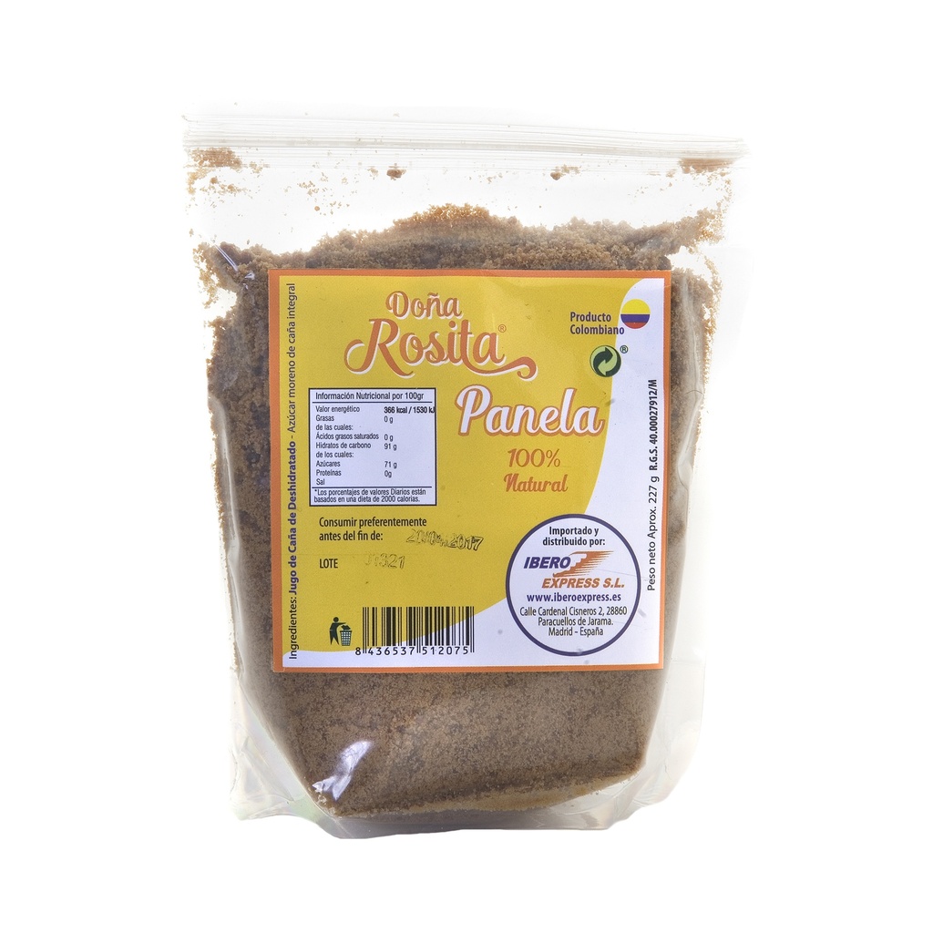 Panela/Chancaca pulverizada / Rohrzuckermasse als Pulver - Doña Rosita, 454g DoyPack