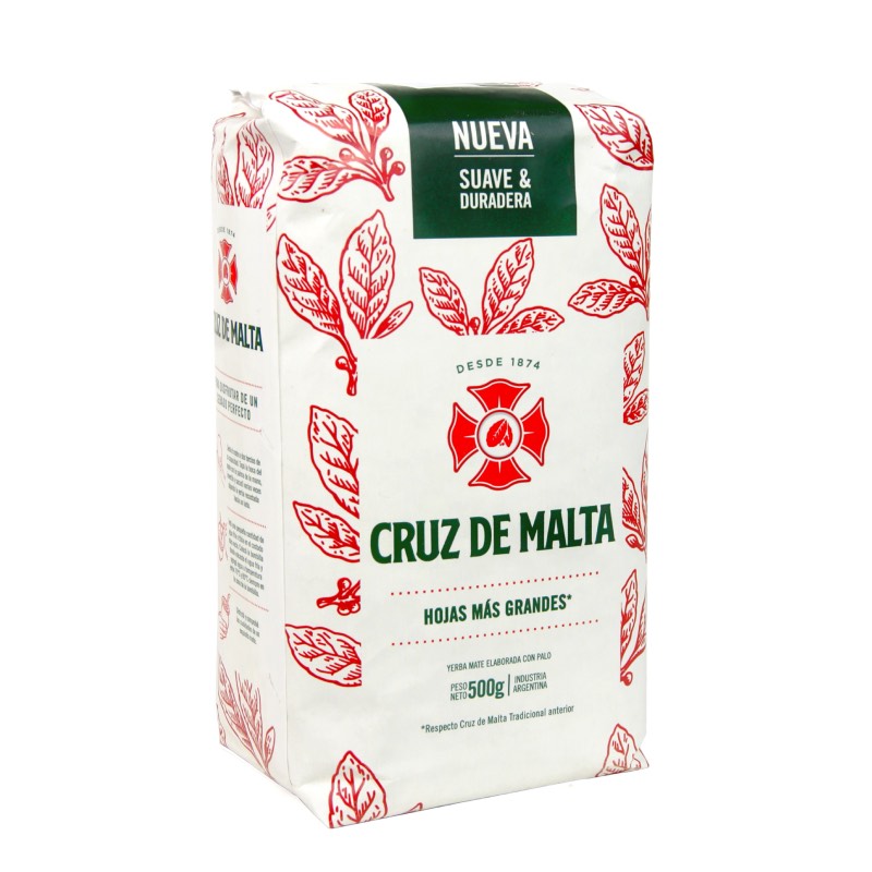 Mate-Tee CRUZ DE MALTA Yerba Mate - Hojas Grandes, 500g