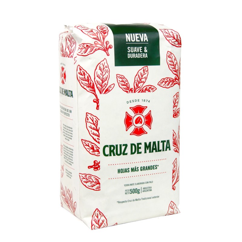 [OM-1761] Mate-Tee CRUZ DE MALTA Yerba Mate - Hojas Grandes, 500g