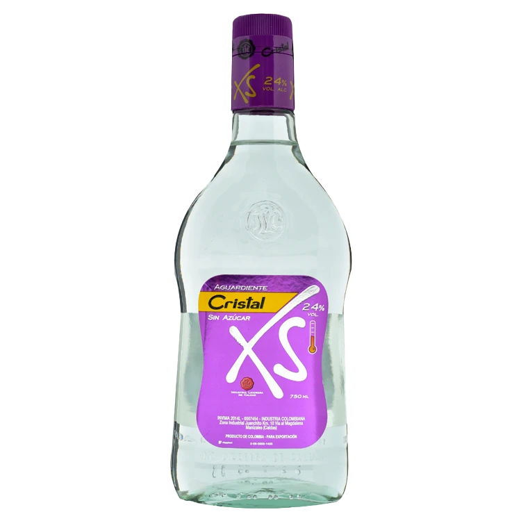 AGUARDIENTE CRISTAL XS SIN AZUCAR Vol. 24º, 700ml