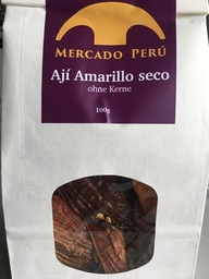 [MP-1039] Aji Amarillo/Mirasol sin Pepas seco / Aji Amarillo ohne Kerne (getrocknet) -Mercado Perú, 100g