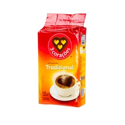 [OM-1613] Café tradicional / brasil. Premium-Kaffee, gemahlen - 3 CORAÇÕES, 250g