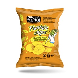[OM-1076] Plantain Chips, natural sweet / Kochbananen-Chips natur - Samai, 75g